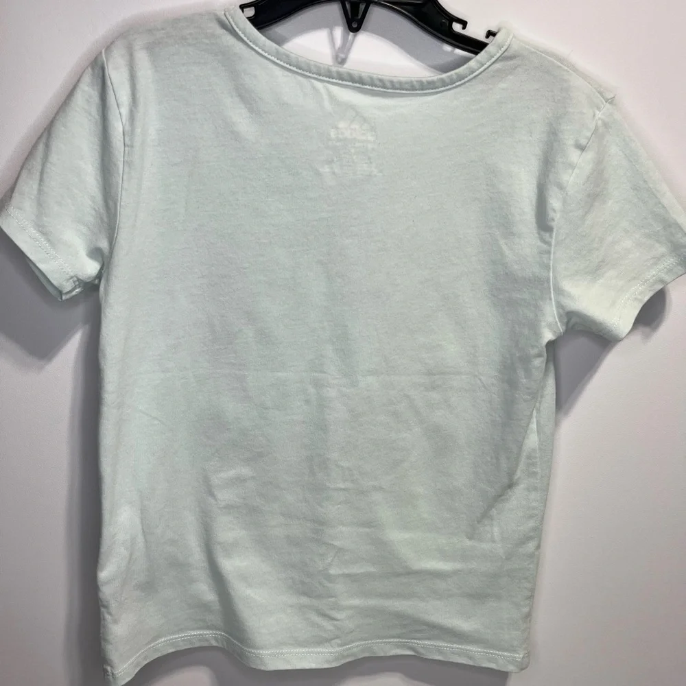 adidas Mint Short Sleeve Tee with Black Logo black bike shorts Girls 6